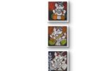 Rhythms of Divinity set of 3 full view – acrylic painting by ArtZera