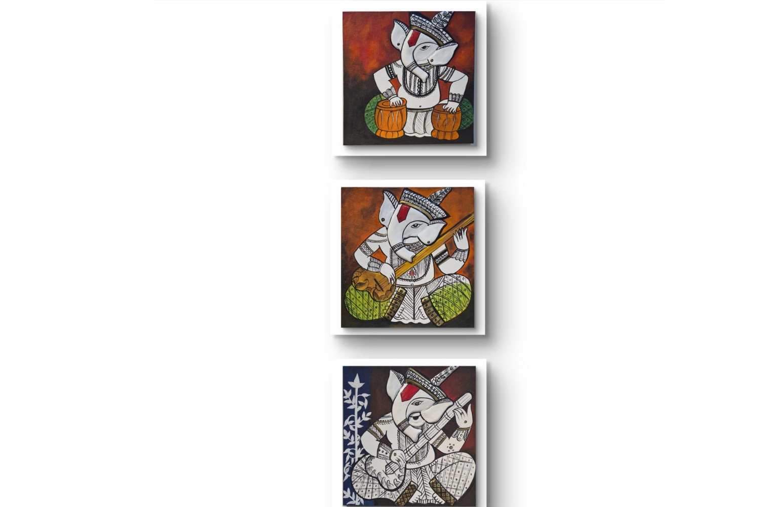 Rhythms of Divinity set of 3 full view – acrylic painting by ArtZera Rhythms of Divinity set of 3 full view – acrylic painting by ArtZera
