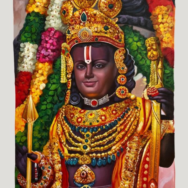 Divine Glory of Shri Ram painting full view – spiritual acrylic on canvas artwork by ArtZera