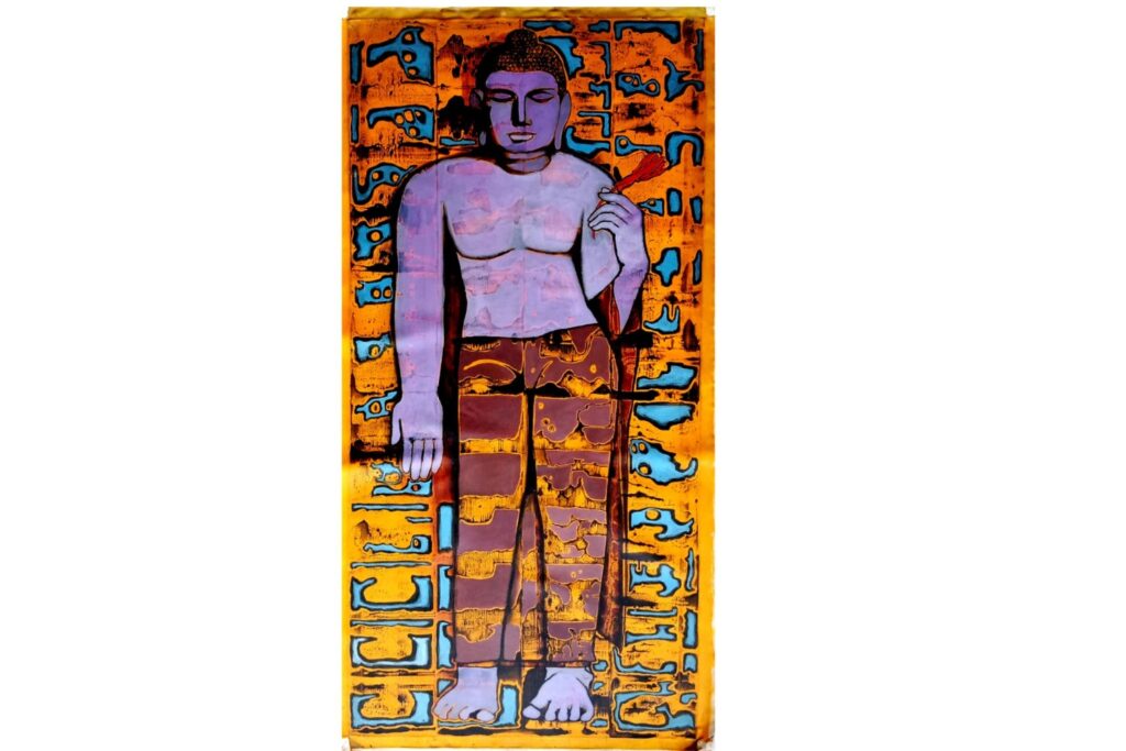 Lord Buddha painting full view – acrylic on canvas spiritual artwork by ArtZera