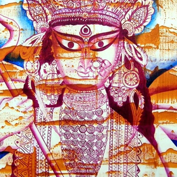 Devi Durga painting full view – acrylic on canvas by ArtZera