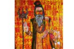 Sadhu Baba painting full view – acrylic on canvas by ArtZera