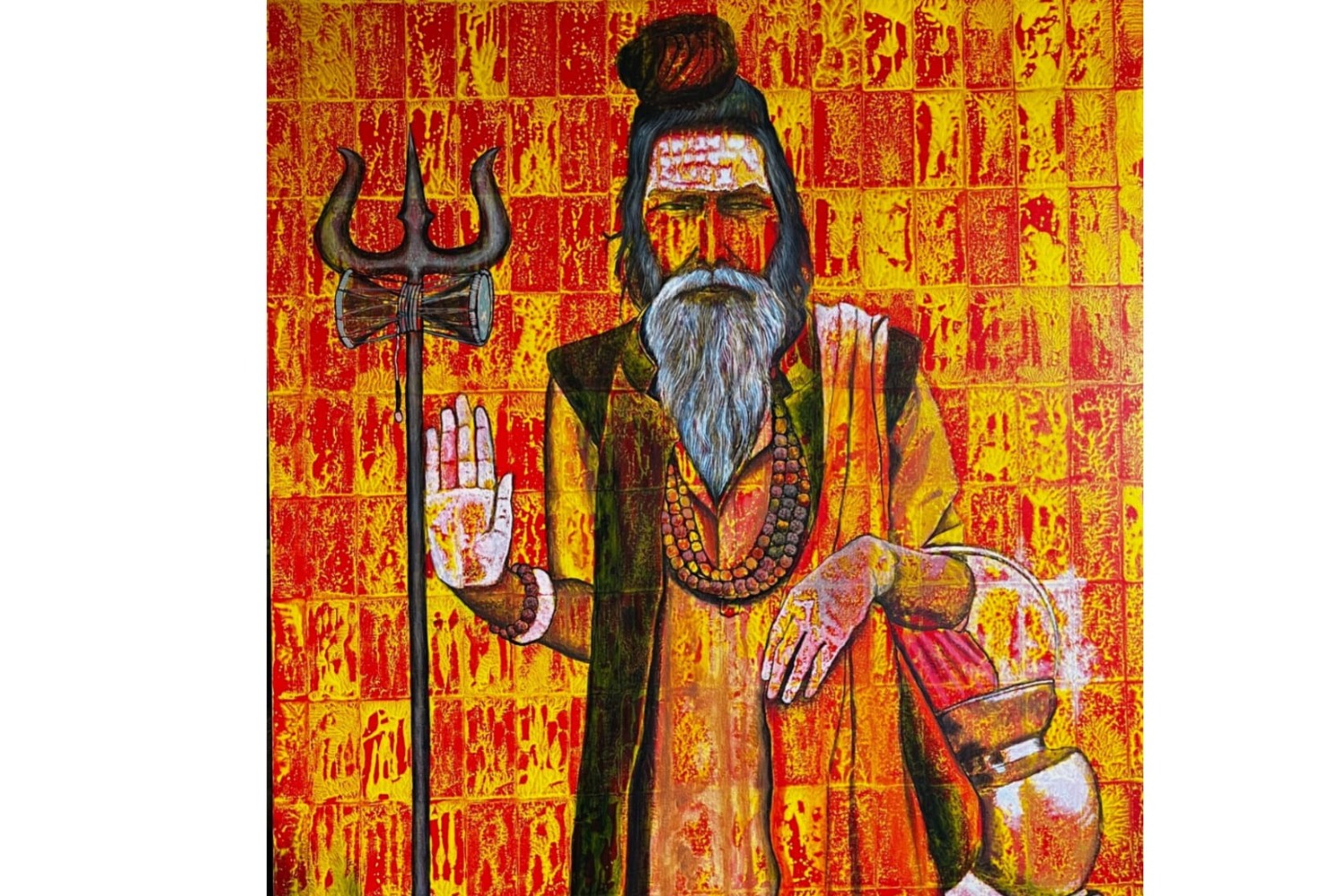 92 Sadhu Baba painting full view – acrylic on canvas by ArtZera
