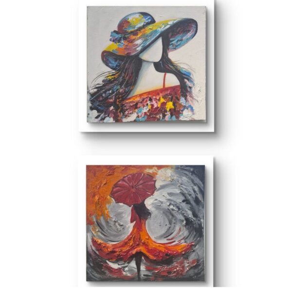 Whirlwind of Emotions & The Lady in the Colorful Hat (Set of 2)